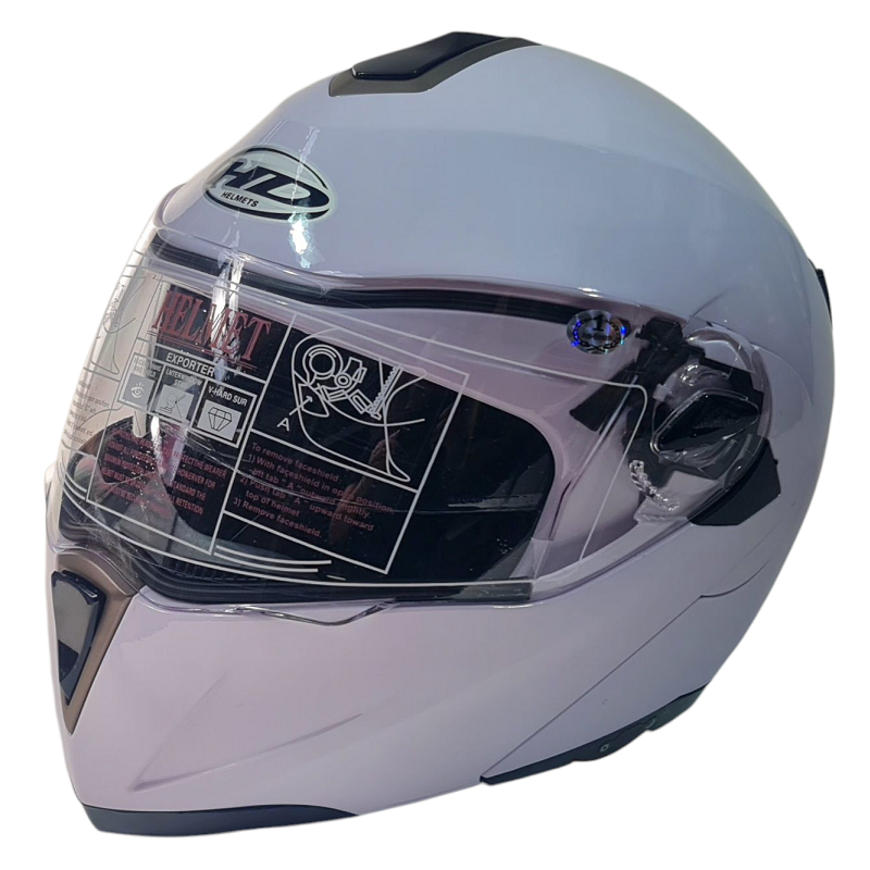 Мото каска бял гланц , М , №172