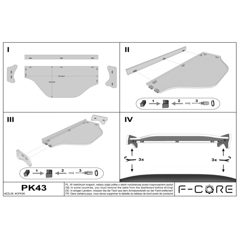 Маса за табло PK43 за DAF 105 106