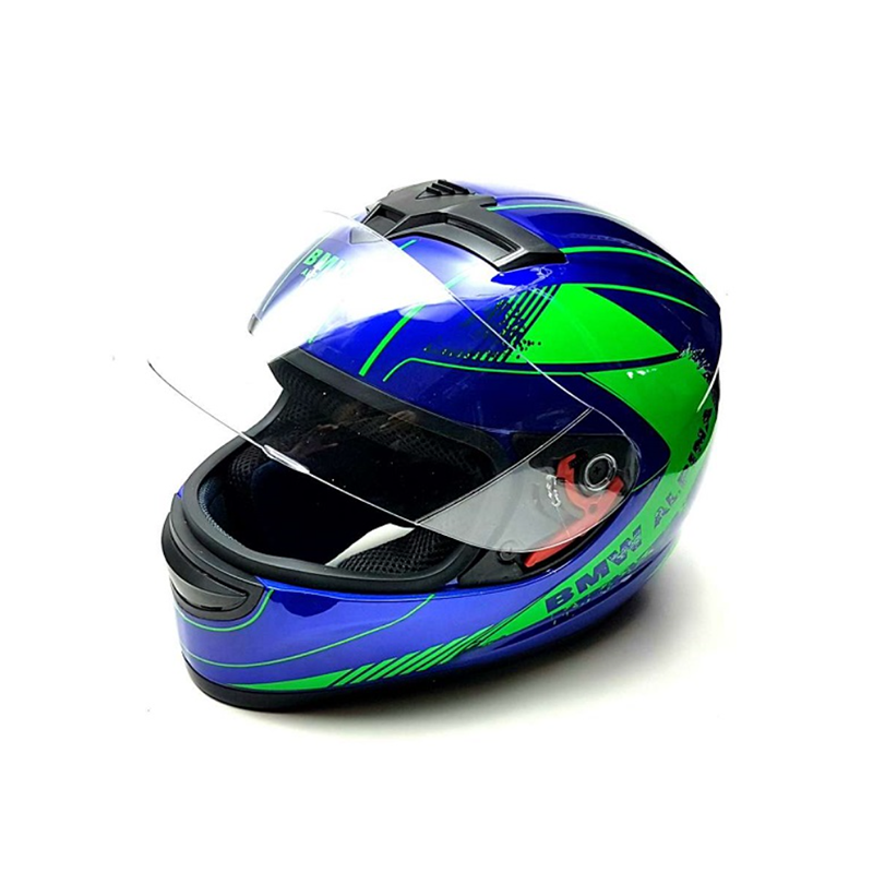 Мото каска BMW синьо-зелена 5166