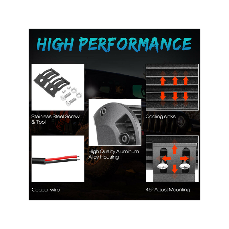 LED бар-халоген с лупи 48W 3394