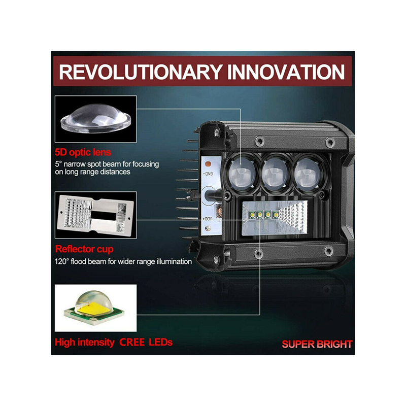 LED бар-халоген с лупи 48W 3394