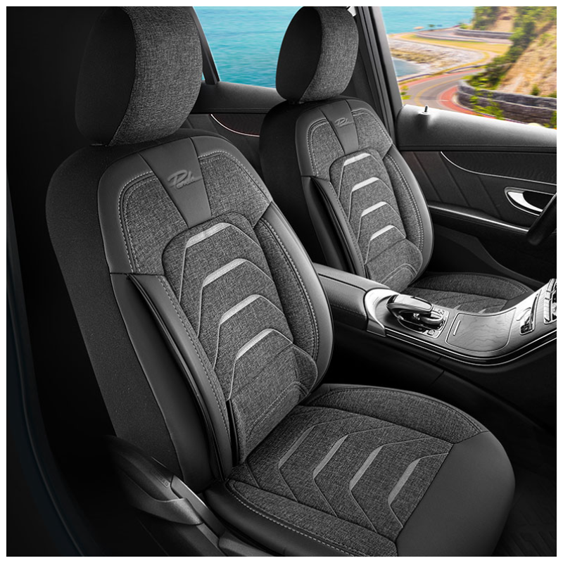 Тапицерия черно със сиво Panda Bodrum №7276