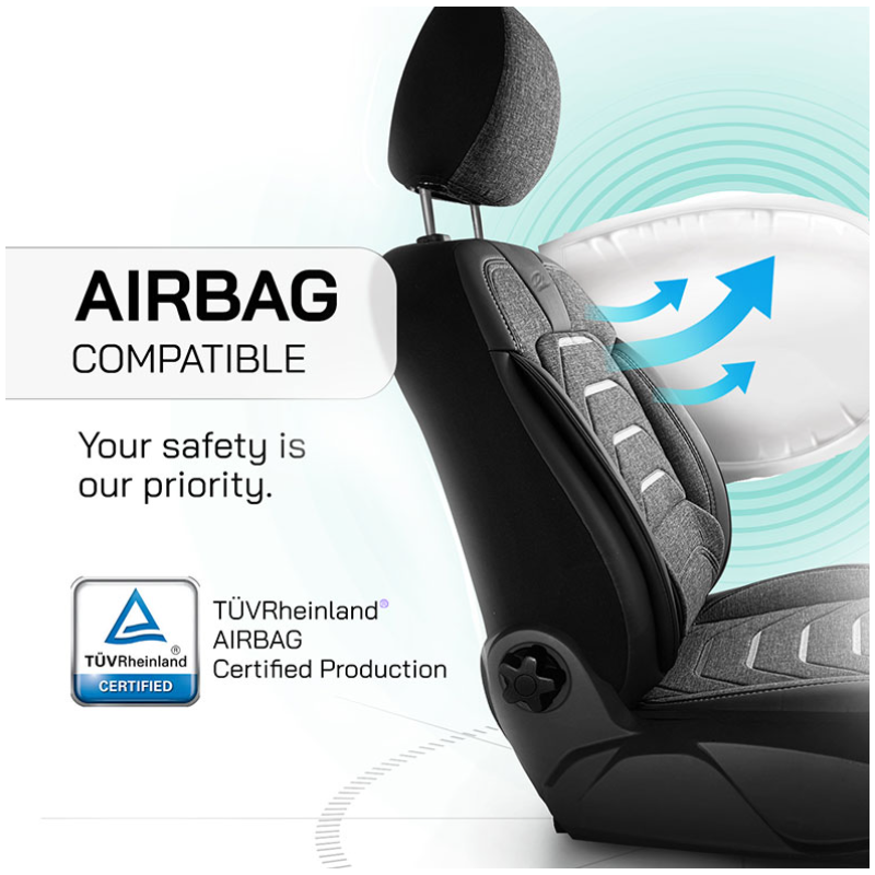 Тапицерия черно със сиво Panda Bodrum №7276