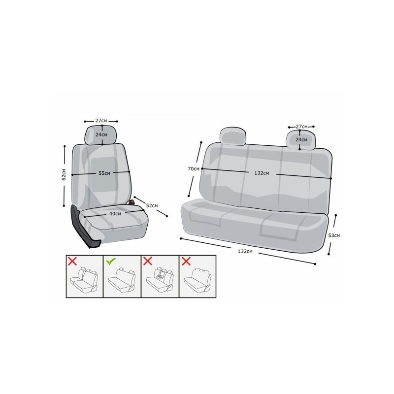 Тапицерия за автомобил комплект 3в1 А-3568