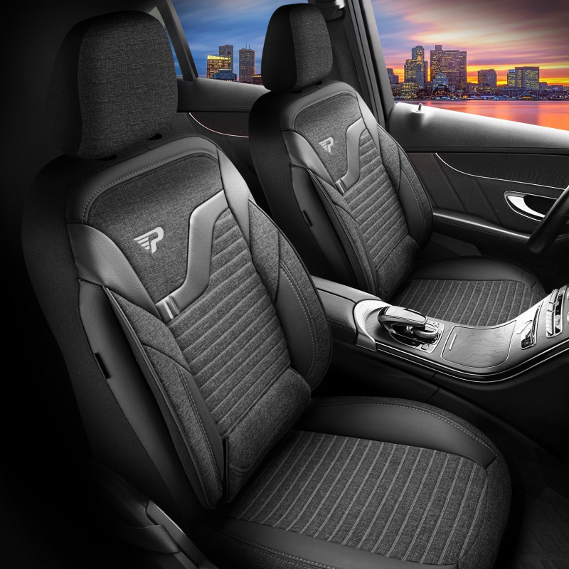 Тапицерия сива с червен конец Panda Boston №4674