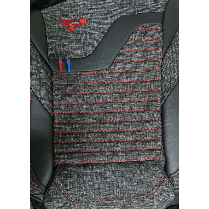 Тапицерия сива с червен конец Panda Boston №4674