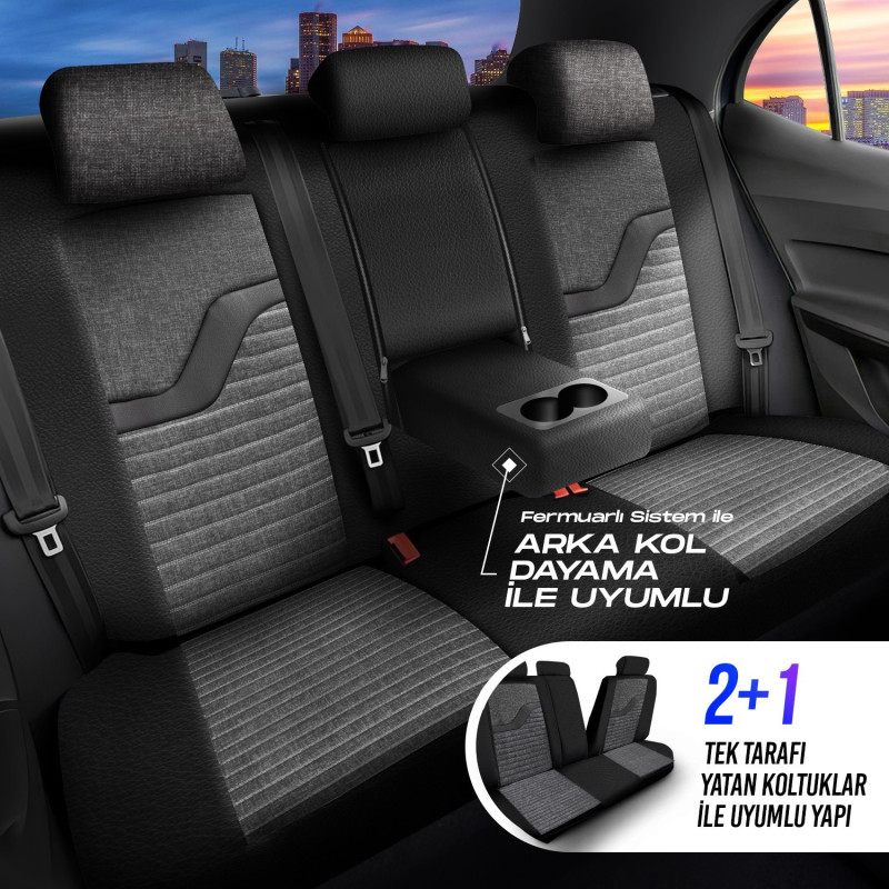 Тапицерия сива с червен конец Panda Boston №4674