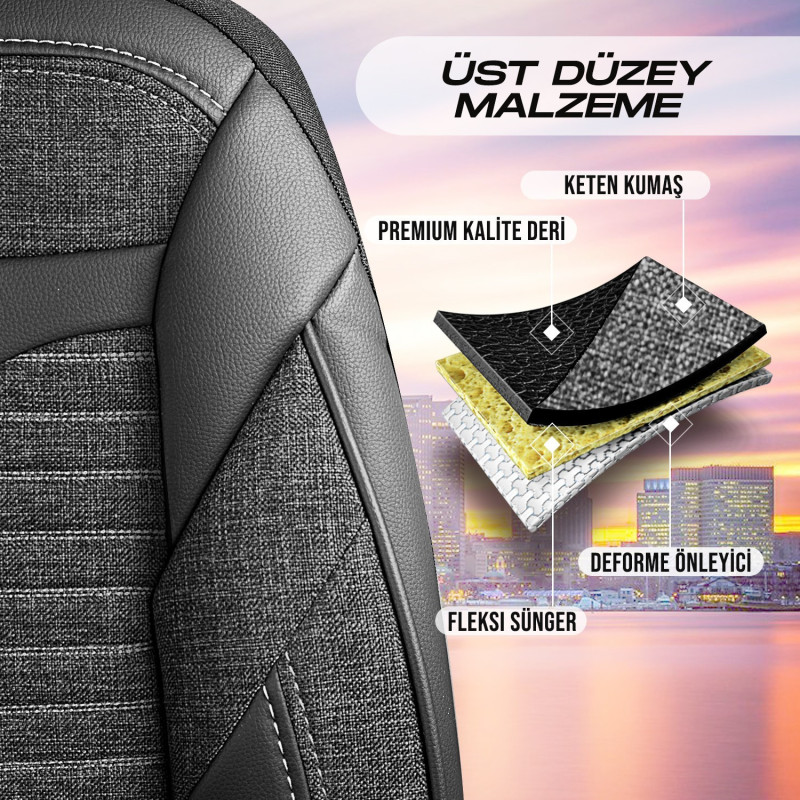 Тапицерия сива с червен конец Panda Boston №4674