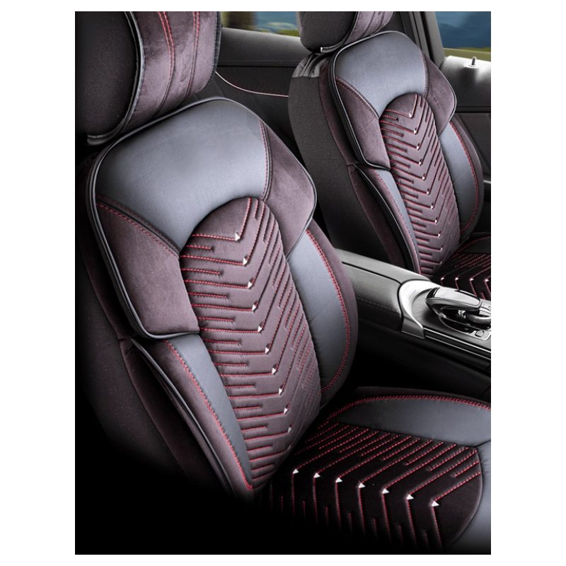 Тапицерия черно с червено Panda Dubai №4169