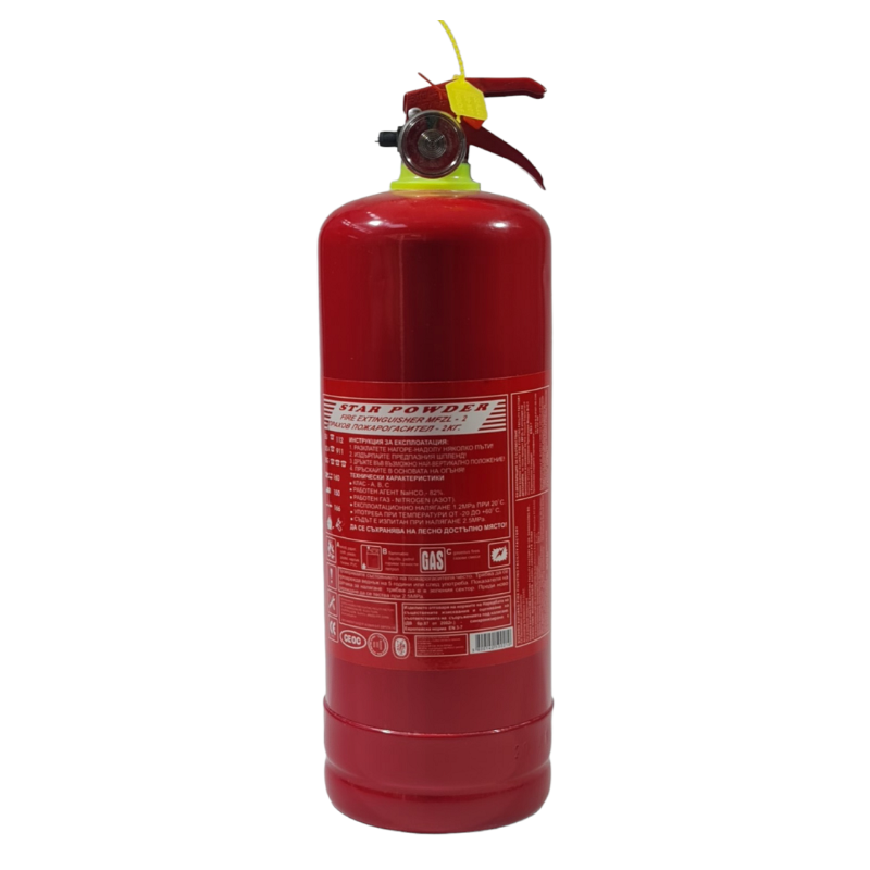 Пожарогасител с манометър 2кг