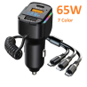 Зарядно за запалка 65W с три кабела К4 -89052