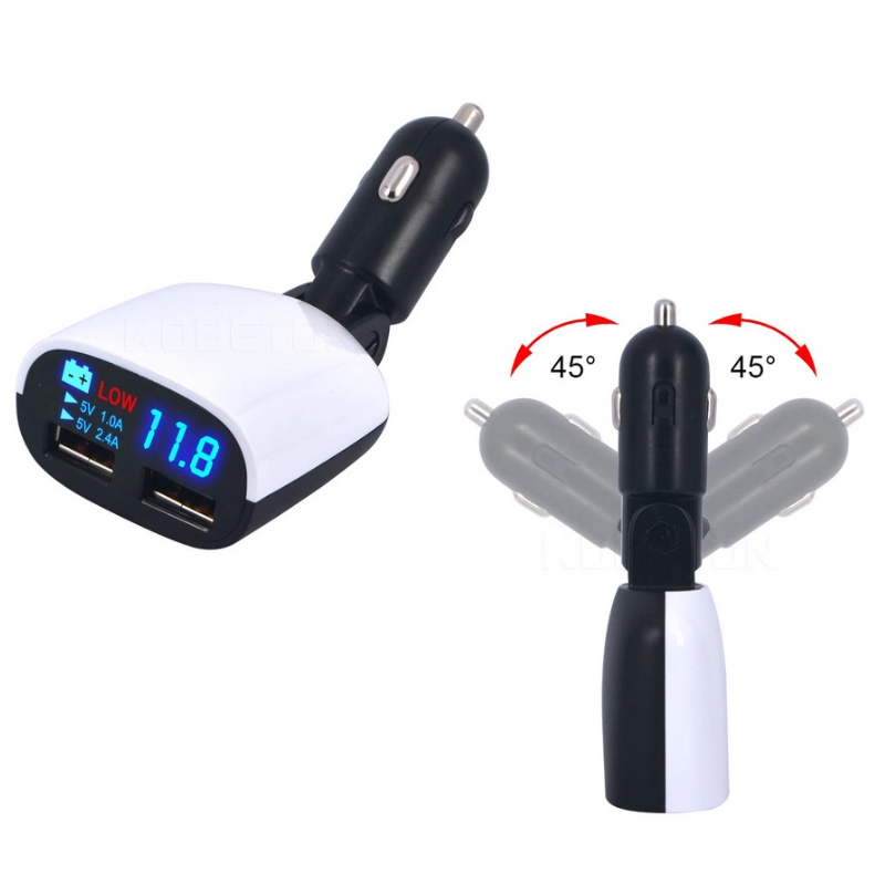 Заярядно за запалка с 2 USB порта и волтметър 8145