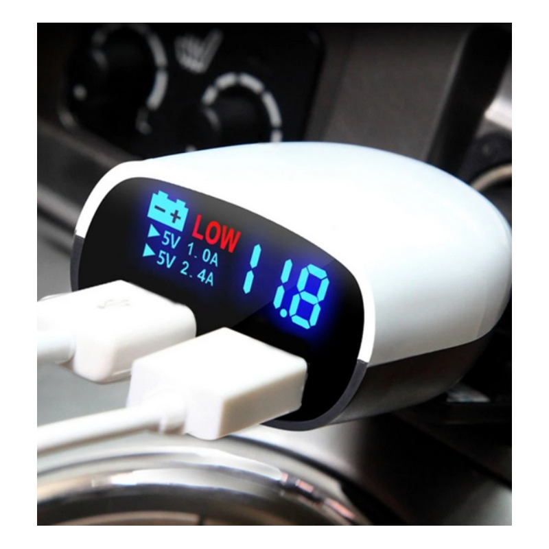 Заярядно за запалка с 2 USB порта и волтметър 8145