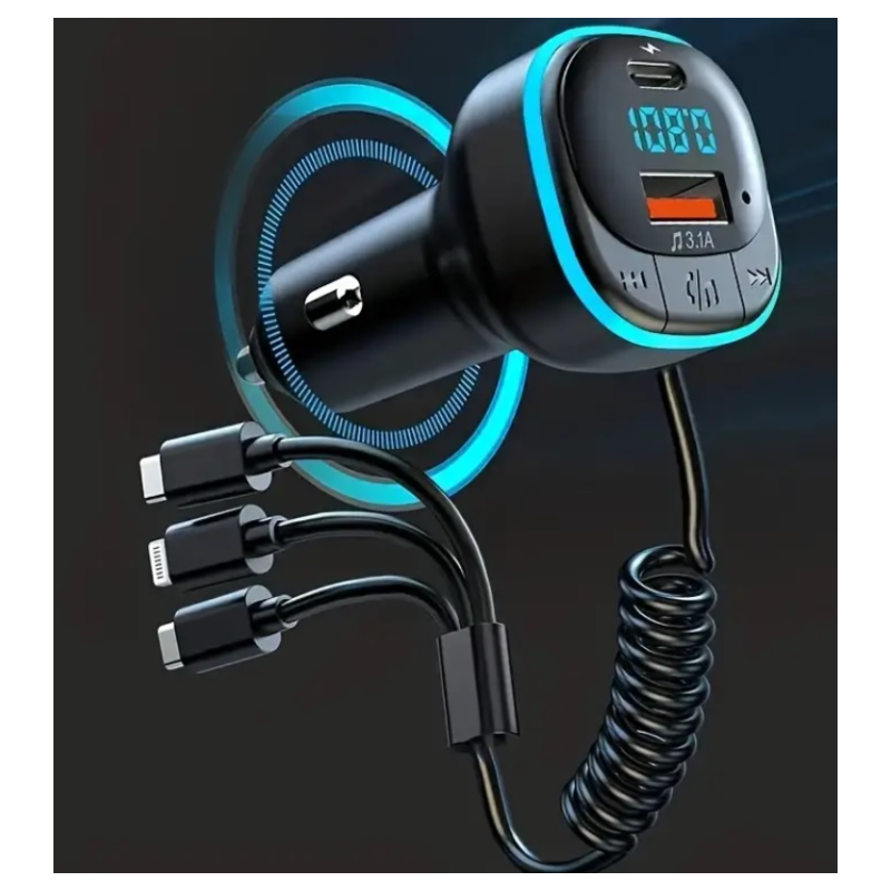 Трансмитер за запалка и зарядно с 3 кабела C31