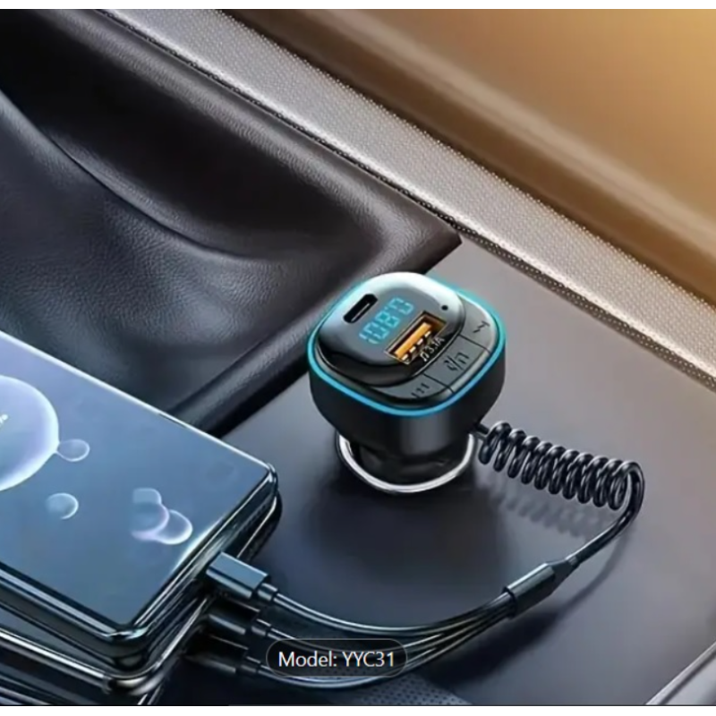 Трансмитер за запалка и зарядно с 3 кабела C31