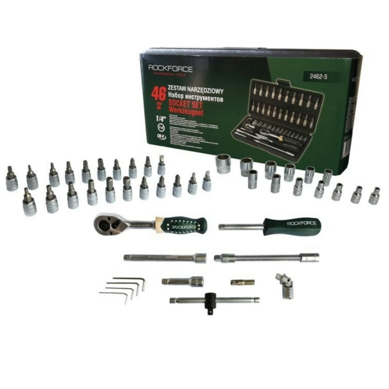 Комплект гидория 46 части 4-14мм 1/4“ Rockforce RF2462-5