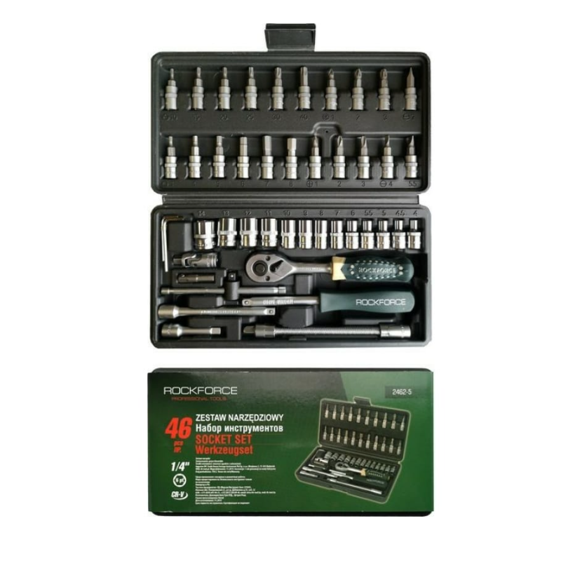 Комплект гидория 46 части 4-14мм 1/4“ Rockforce RF2462-5
