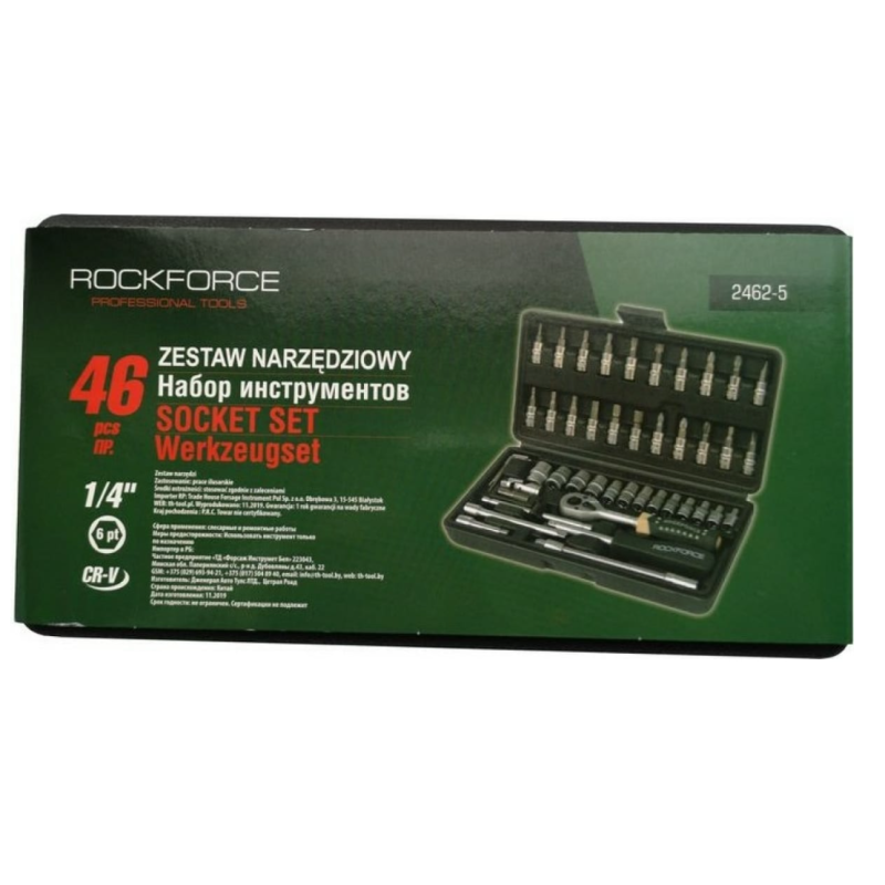 Комплект гидория 46 части 4-14мм 1/4“ Rockforce RF2462-5