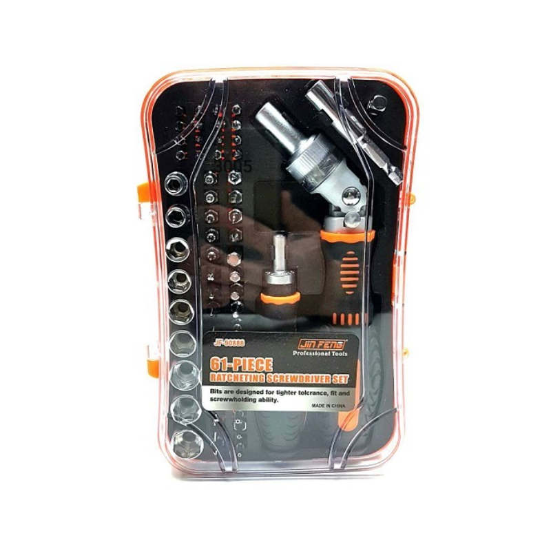 Регулируема отвертка с тресчотка,вложки и битове 61 части 3005