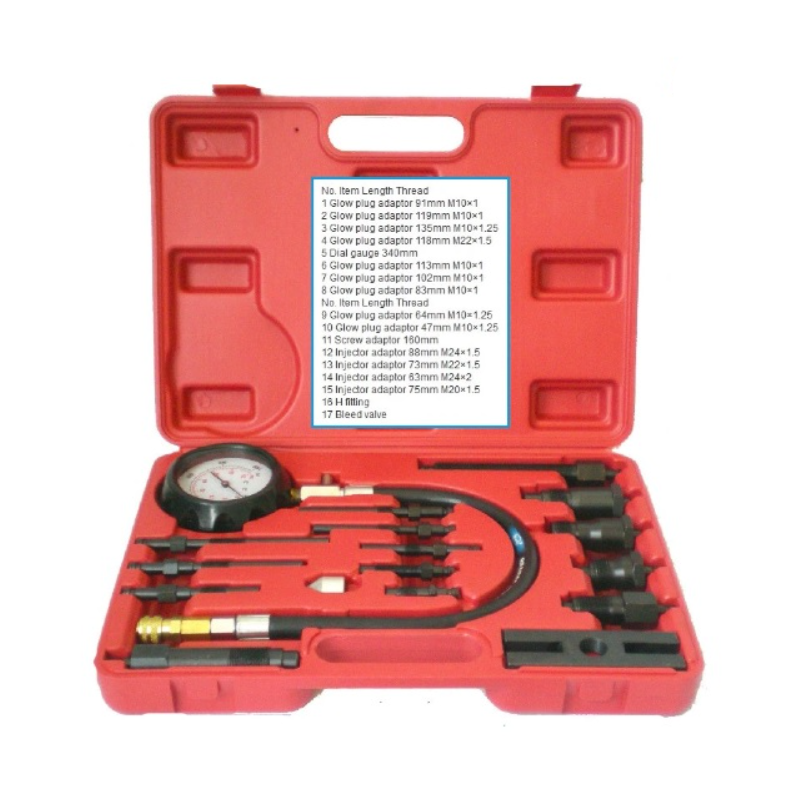 Тестер за компресия на дизелови двигатели 13 части