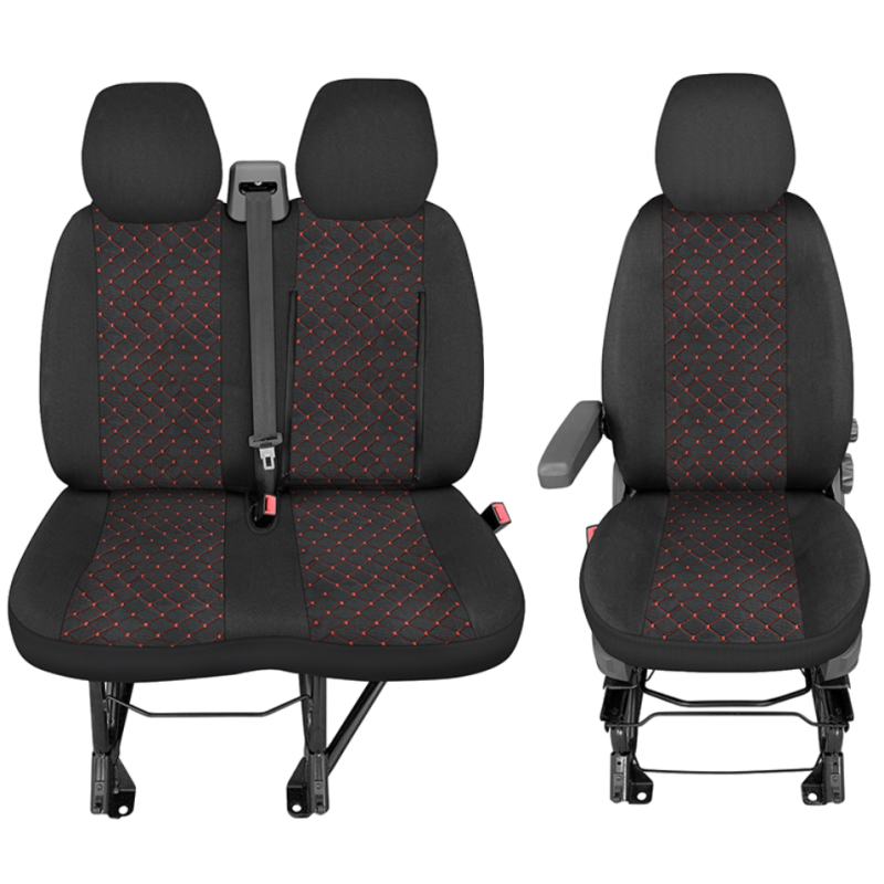 Тапицерия с червен шев за бус Peugeot Boxer,Fiat Ducato,Citroen Jumper 2015