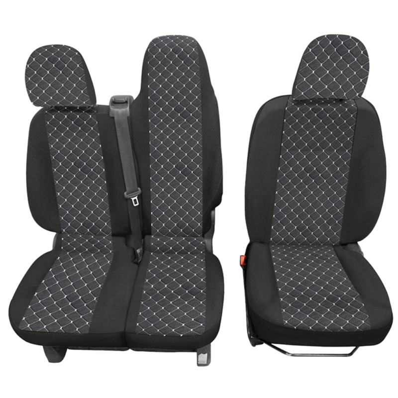 Тапицерия черна с бял шев за бус Opel Vivaro 2014