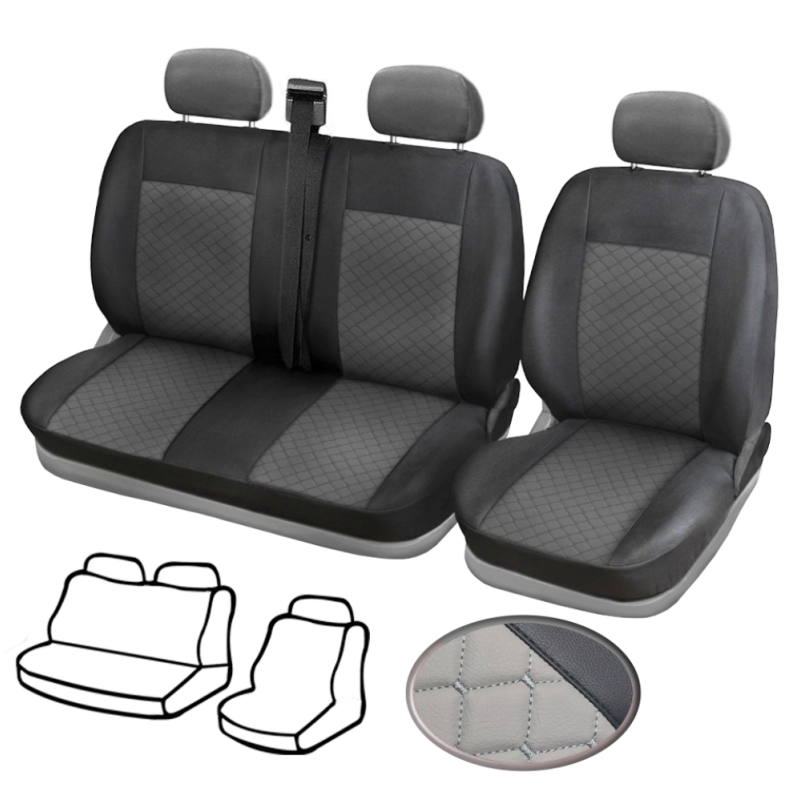 Тапицерия за бус,черно със сиво Premium SS 2+1