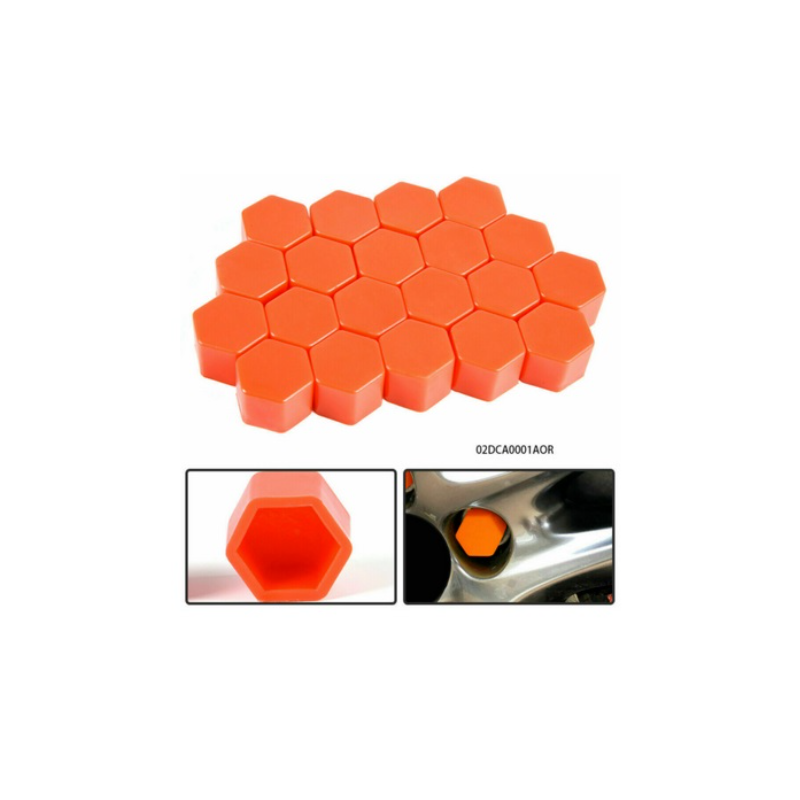 Капачета за болтове на джанти,оранжеви 17мм 20бр