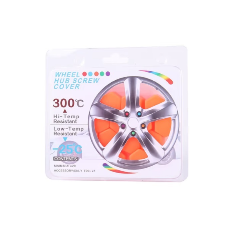 Капачета за болтове на джанти,оранжеви 19мм 20бр