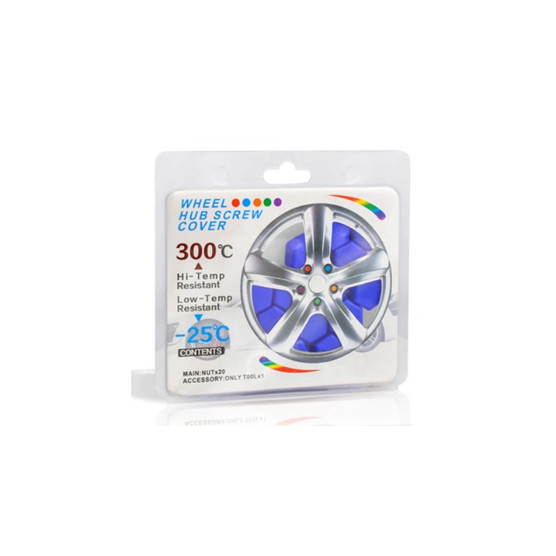 Капачета за болтове на джанти,сини 17мм 20бр