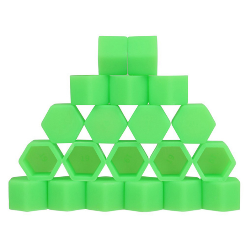 Капачета за болтове на джанти,зелени,светещи 17мм