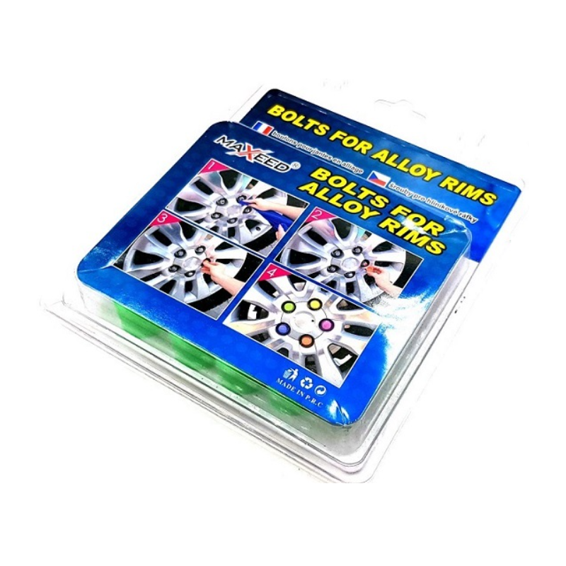 Капачета за болтове на джанти,зелени,светещи 19мм