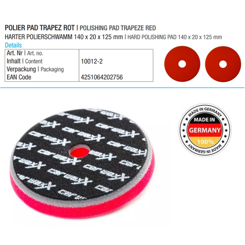 Полираща гъба,твърда 2бр 140x20x125mm Car Waxx 10012-2