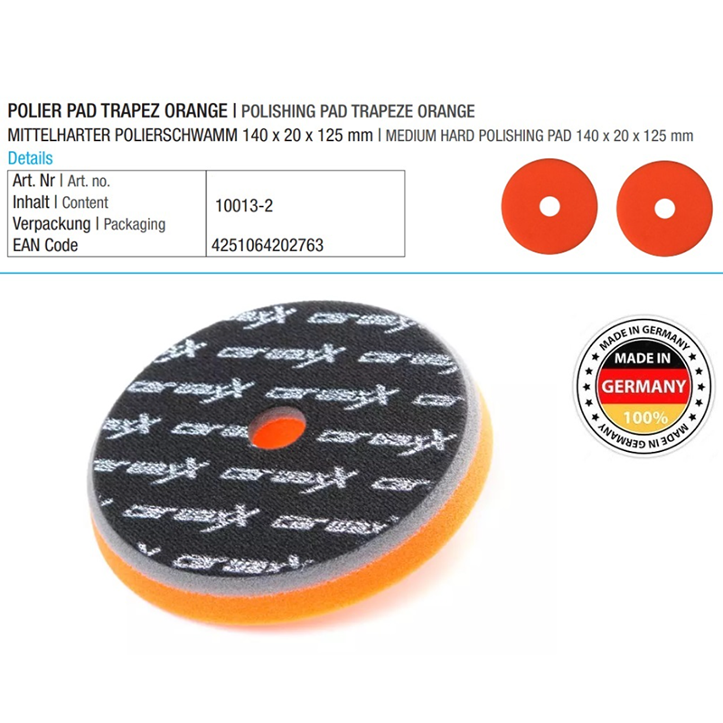 Полираща гъба,средно твърда 2бр 140x20x125mm Car Waxx 10013-2