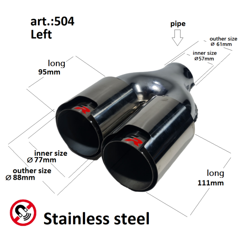 Накрайник за ауспух №504 FR IST 107L Ø60мм