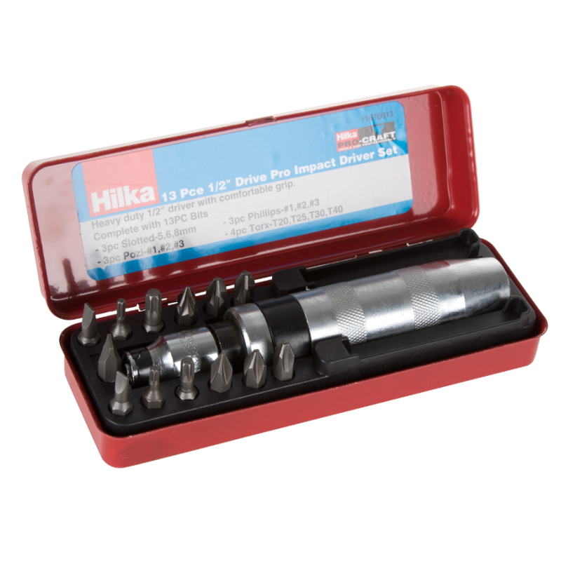 Ударна отвертка с битове 13 части 3148