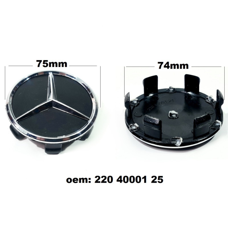 Капаче за джанти,черно Mercedes 74мм 1бр. A-3449