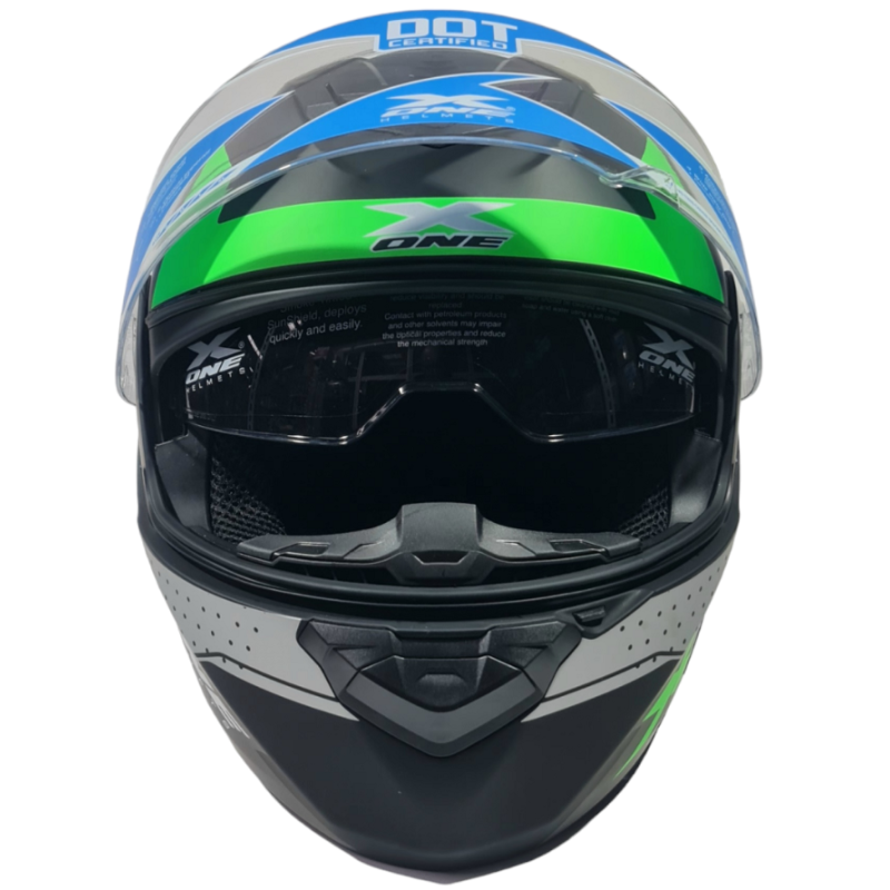 Мото каска X-ONE Helmets №243 зелено L