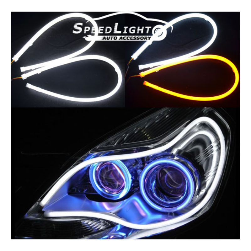 LED лента за фарове, синя 30см