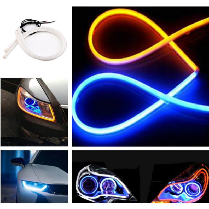 LED лента за фарове, синя 30см