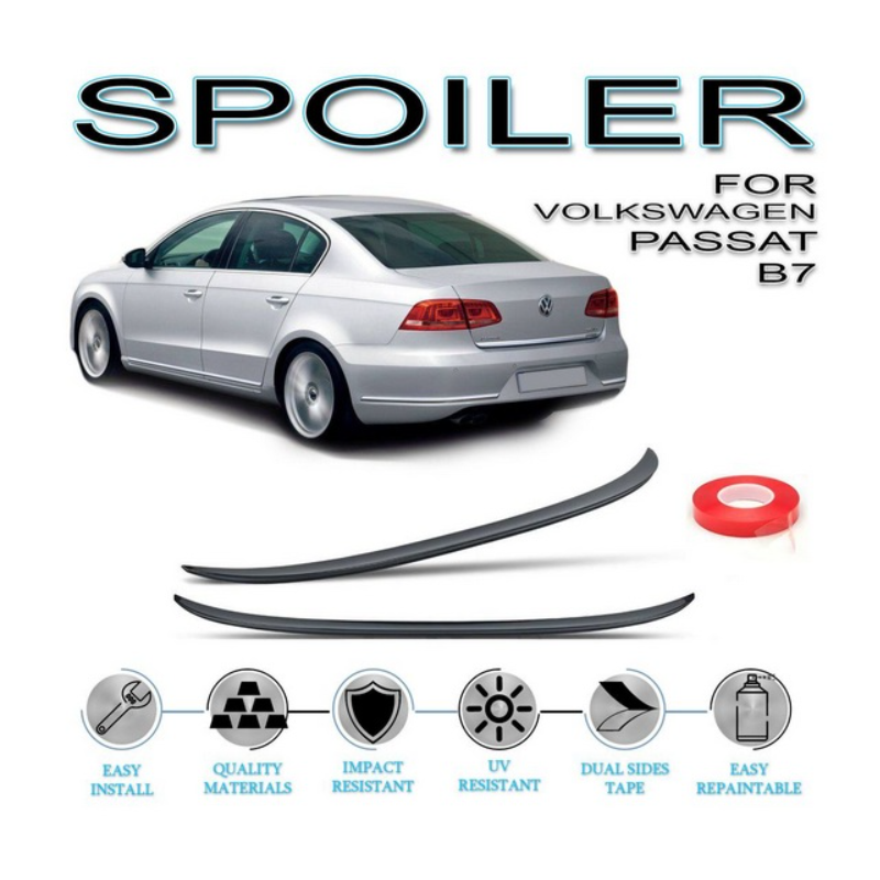 Лип спойлер за багажник Sunplex за VW Passat B7 2010-2014 черен цвят