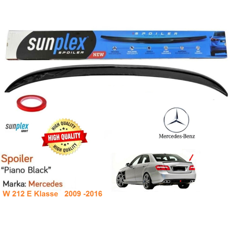 Лип спойлер за багажник Sunplex за Mercedes W212 2009-2016 черен цвят
