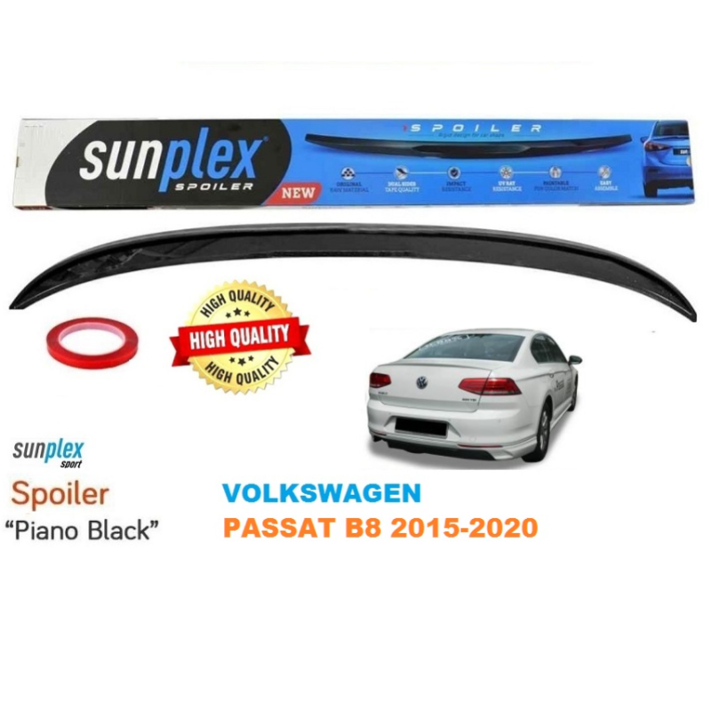 Лип спойлер за багажник Sunplex за VW Passat B8 (15-20) черен цвят