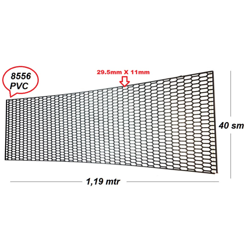 Пластмасова тунинг мрежа за броня едра шарка, 1,20 м