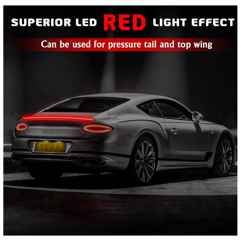 Универсален LED спойлер карбон с трети стоп и мигач