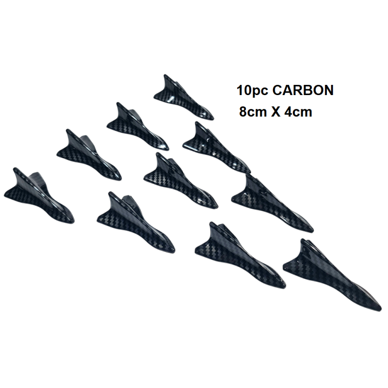Тунинг декорация Акула CARBON 10бр. 8cm 85515-2