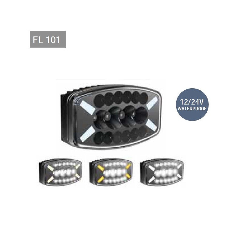 Халоген 101 LED + DRL / бял+жълт