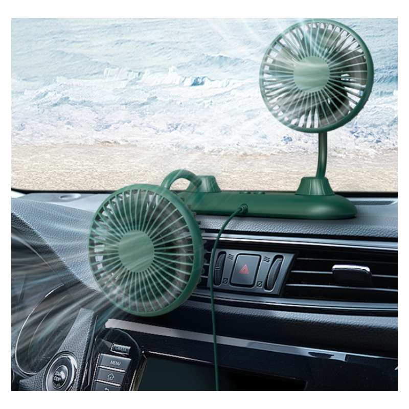 Вентилатор за автомобил с USB Двоен, С Гъвкаво Рамо