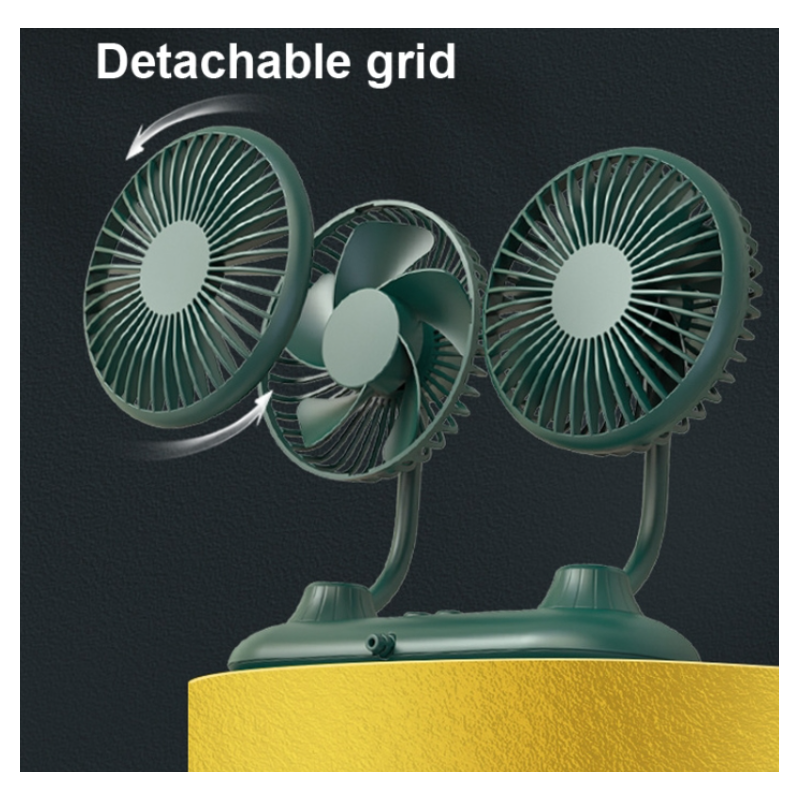 Вентилатор за автомобил с USB Двоен, С Гъвкаво Рамо