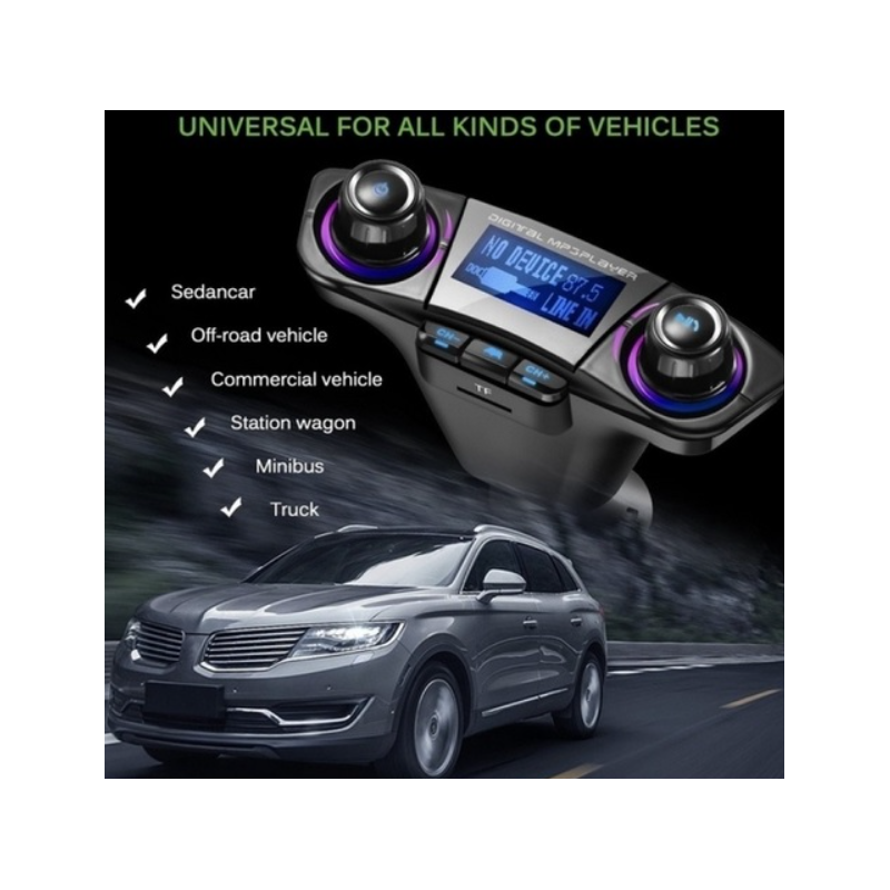 Трансмитер с дисплей, Bluetooth, USB, MP3 и FM за автомобил